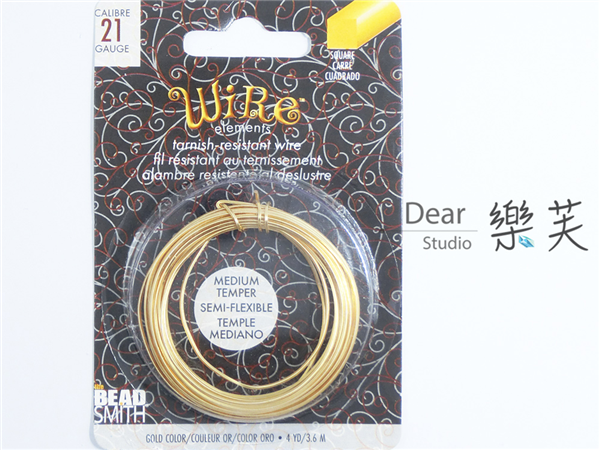 BEADSMITH 金色方線 21G