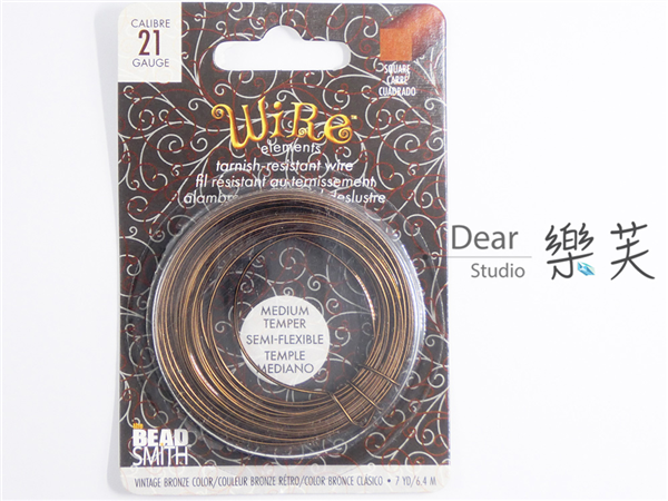 BEADSMITH 青銅色方線 21G