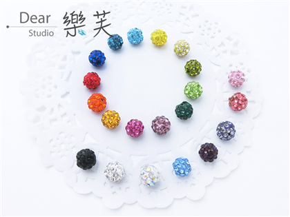 6mm 圓型水鑽球(半洞)