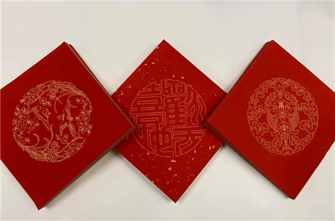 小四方萬年紅春聯紙17*17公分（圖案隨機出貨）